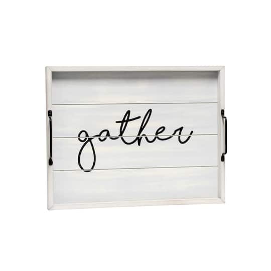 Elegant Designs&#x2122; 15.5&#x22; Gather Serving Tray with Handles